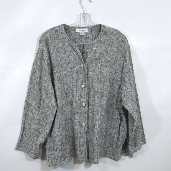 Vintage Wide Leg Trouser Pants and Belted Jacket Black White Women M, SANGAM - Picture 14 of 16